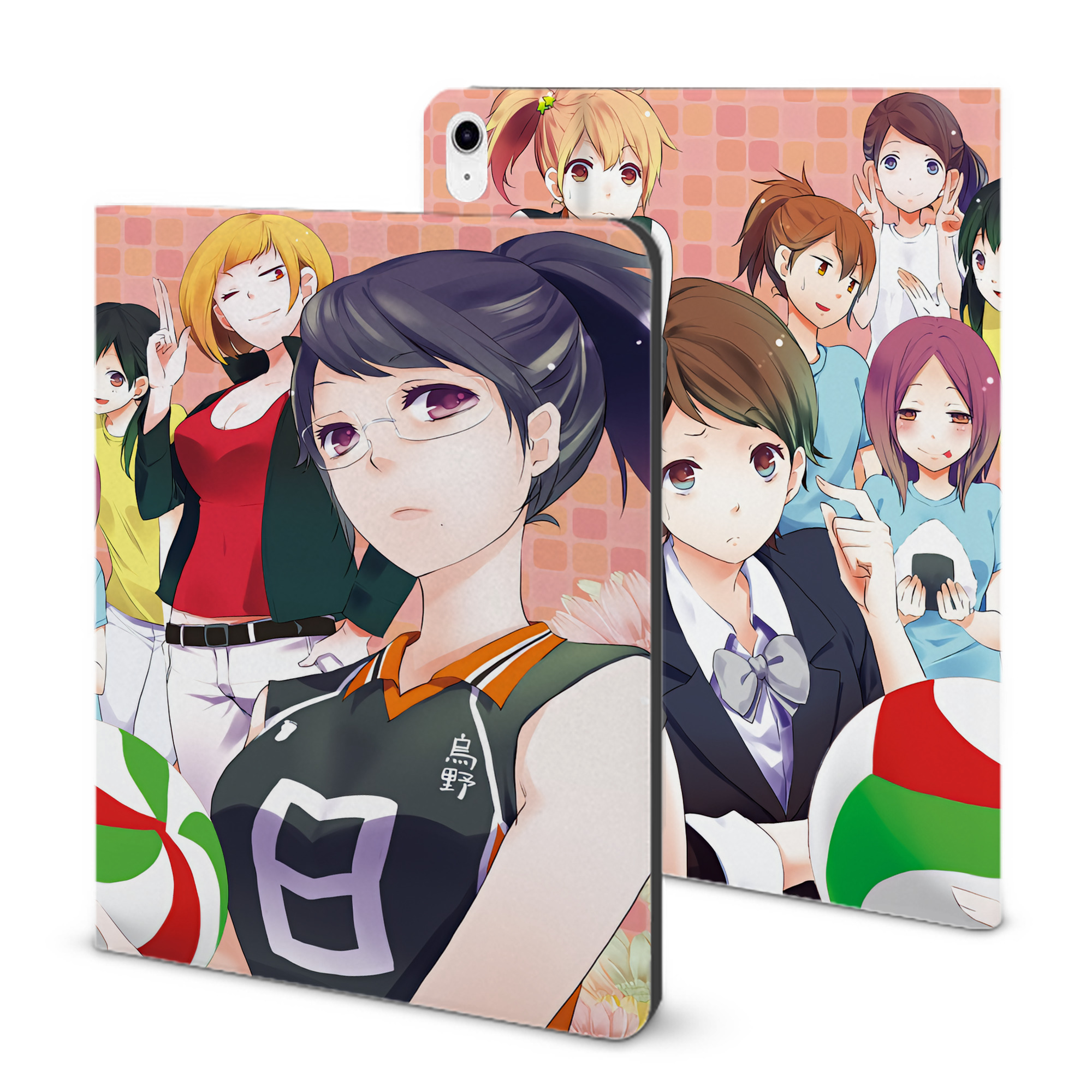 （画像用） ハイキュー!! Haikyu!! IPad ケース ブック型 PUレザー TPU 耐衝撃 軽量 薄型 ペン収納なし 全面保護 IPad 各モデル対応
